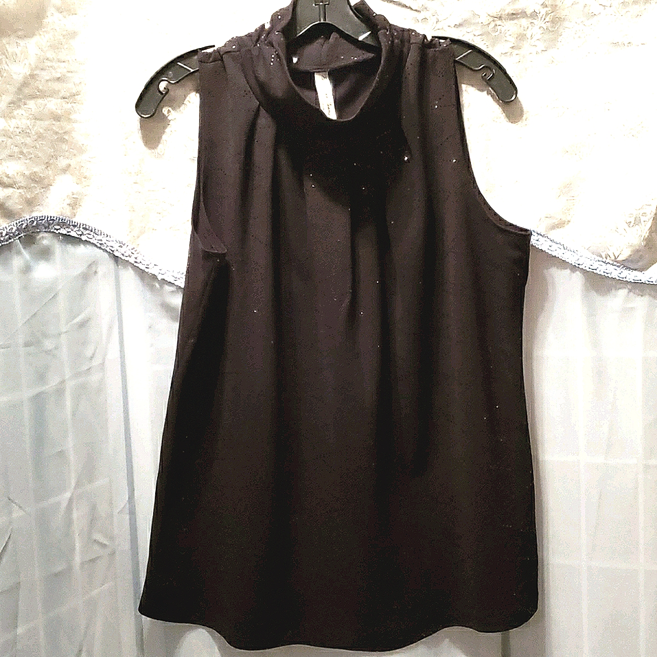 Per Seption Concept Sequin Blk Turtln. Tank Sz Xl